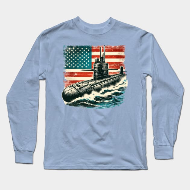 Submarine Long Sleeve T-Shirt by Vehicles-Art